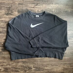 Nike Swoosh Cropped Crew Sweatshirt | S